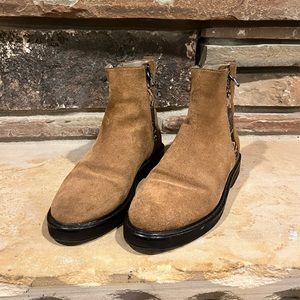 Donald Pliner Suede Double Zip Chelsea Boots